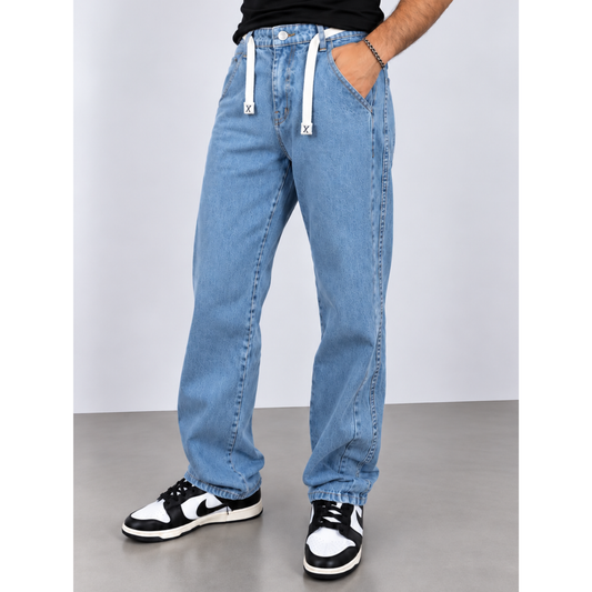 RAGE® Loose Straight Fit Sky Wash Jeans